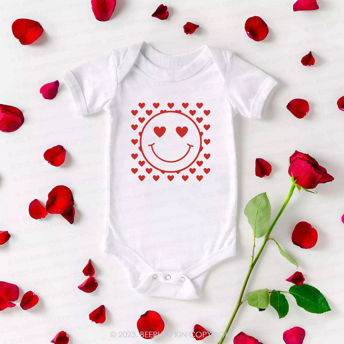 Love Face Valentines Day Bodysuit For Baby