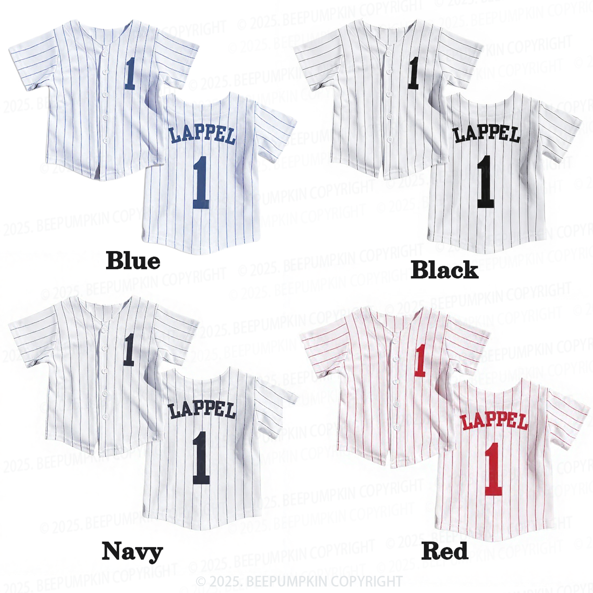 Personalized Pinstripe Jersey Toddler&Kid's Baseball Jersey Beepumpkin