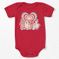 Retro Love Heart Valentines Day Bodysuit For Baby