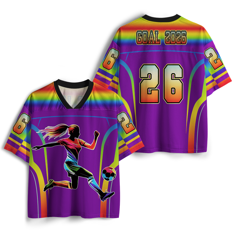 Vintage Women Football Sports Mesh Jersey